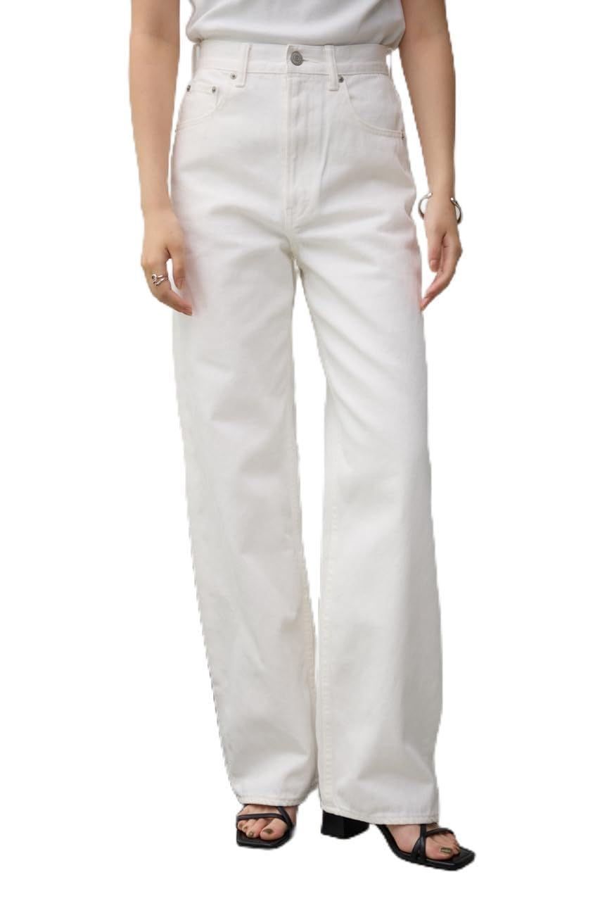 L_O|WHT アズールバイマウジー デニムパンツ AZUL DENIM ハイウエスト ワイド デニム レディース 250HSS11-004J L O|WHT