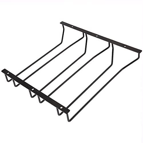 3 Rows Dianoo 30.5cm ブラックワイングラスラック ワイングラスホルダー 棚下 脚付きグラスラック キャビネット下 3列