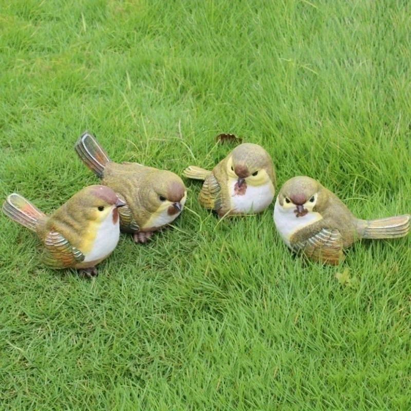 置物 オブジェ ガーデンオーナメント 屋内 室内 屋外 インテリア 4羽の