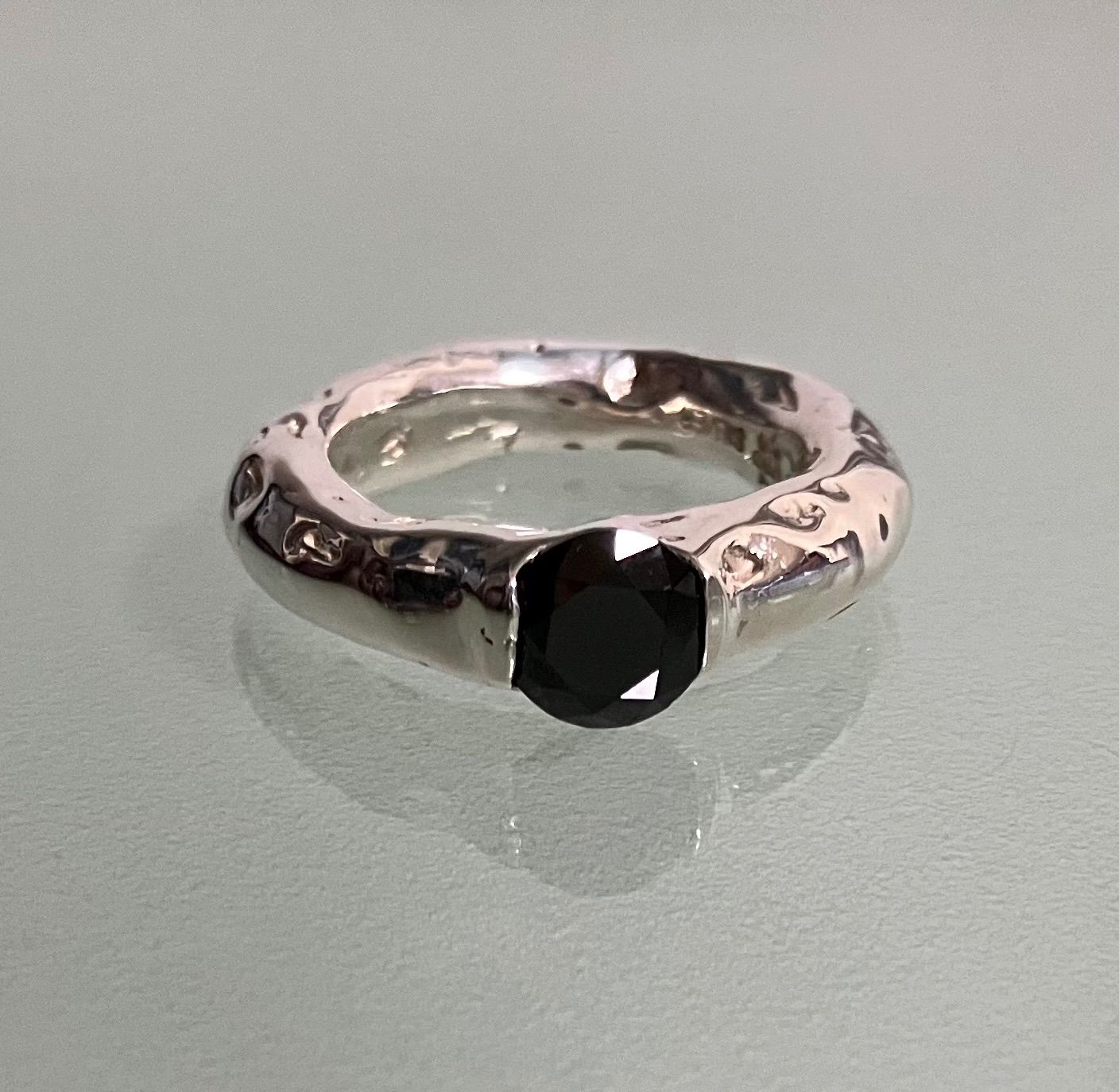 e.m.ブラックストーンシルバーリング（イーエム） e.m. イーエム