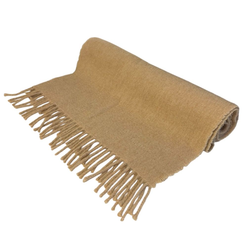 あみねこ　超美品 HERMES ベージュ カシミヤ マフラー フリンジ付き HERMES マフラー ベージュ 超美品 HERMES ベージュ カシミヤ マフラー