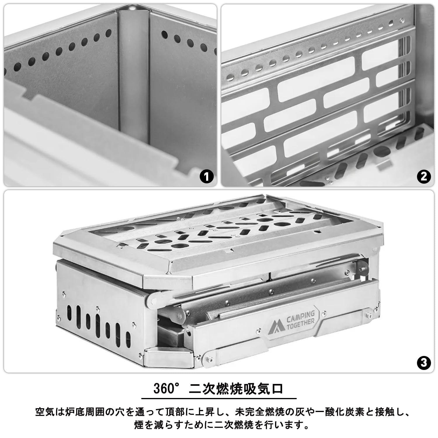 POMOLY Mjolnir 焚き火台 2次燃焼 キャンプストーブ ミョルニル 焚き火台 大型 ステンレス鋼304 折りたたみ焚火台 ソロキャンプ  BBQ コンパクト焚き火台 - メルカリ