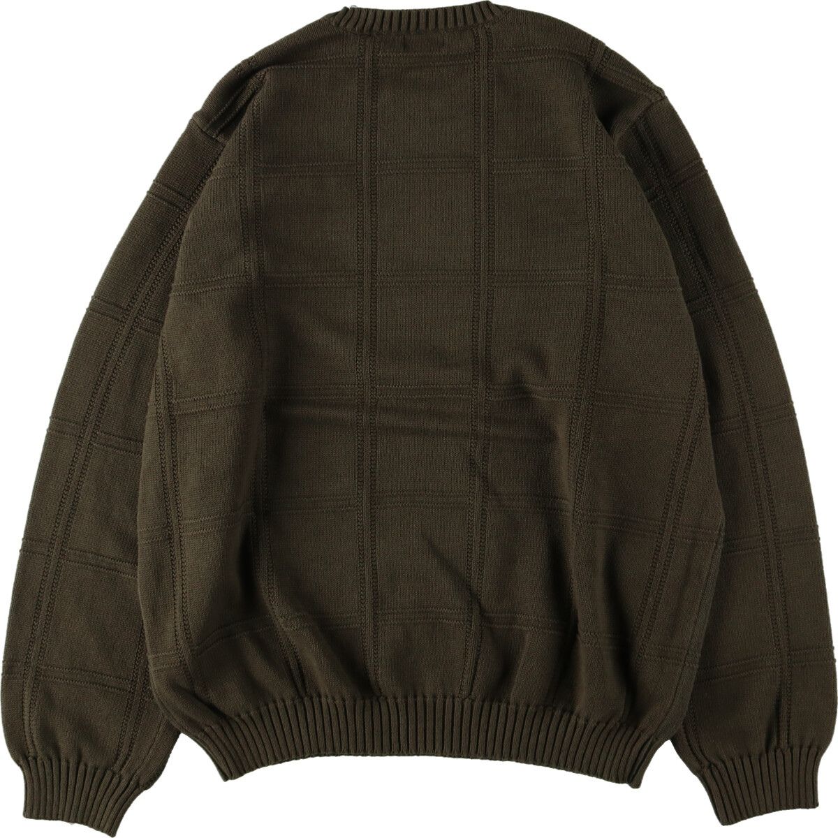 古着 IZOD チェック柄コットンニットセーター メンズXL/eaa371558