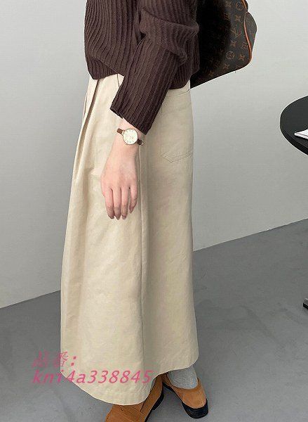 ミモレ丈スカート タックフひざ下丈