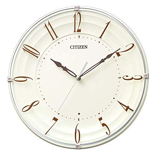 ブラウン リズム(RHYTHM) シチズン 掛け時計 電波時計 連続秒針 インテリア ベージュ Φ28x4.8cm CITIZEN 8MY556-006