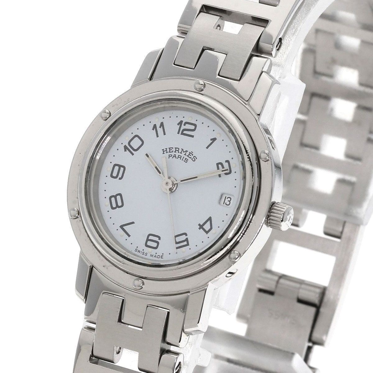 HERMES エルメス クリッパー 旧ベルト 腕時計 SS SS レディース [中古  