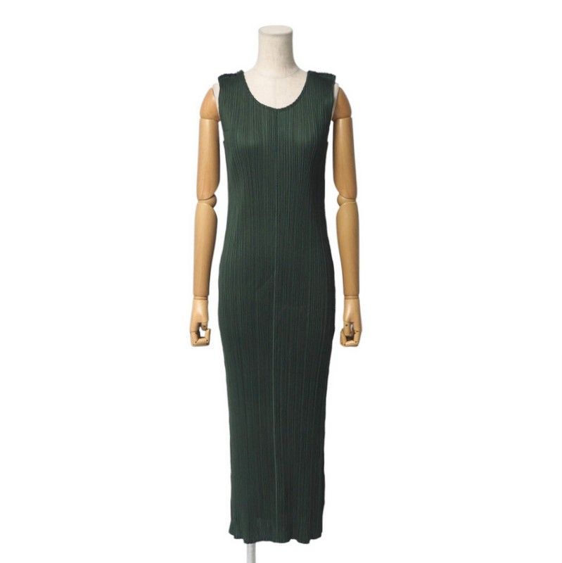 □美品□PLEATS PLEASE ISSEY MIYAKE プリーツプリーズ イッセイミヤケ ワンピース サイズ4 プリーツ ロングワンピース  ノースリーブ グリーン ブランド古着【中古】20250213/RA3391 - メルカリ