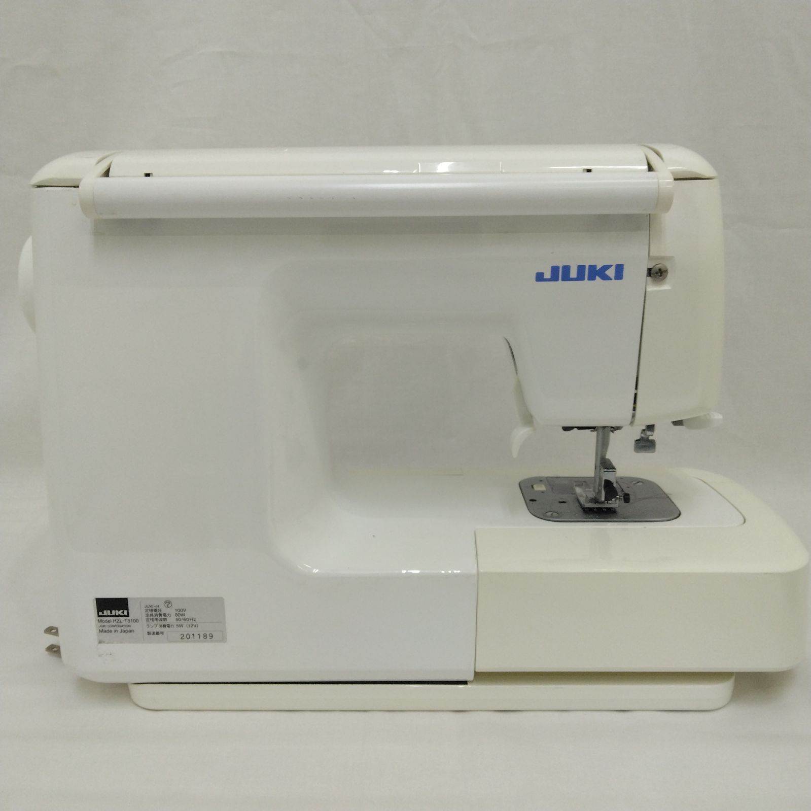 (売れました)日本製★文字模様★JUKI家庭用CPミシンHZL-T8100★整備済 JUKI ミシン juki 家庭用 初心者 HZL-78H HZL78H フット