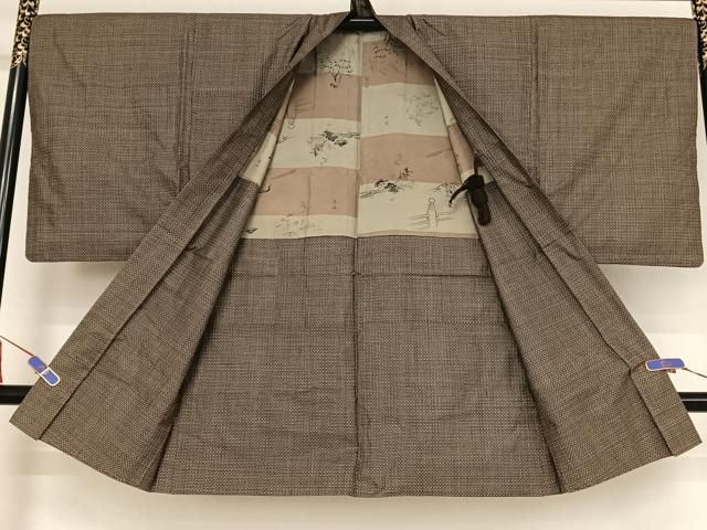 平和屋着物○男性 本場大島紬 アンサンブル 長羽織 100亀甲 総詰め 羽