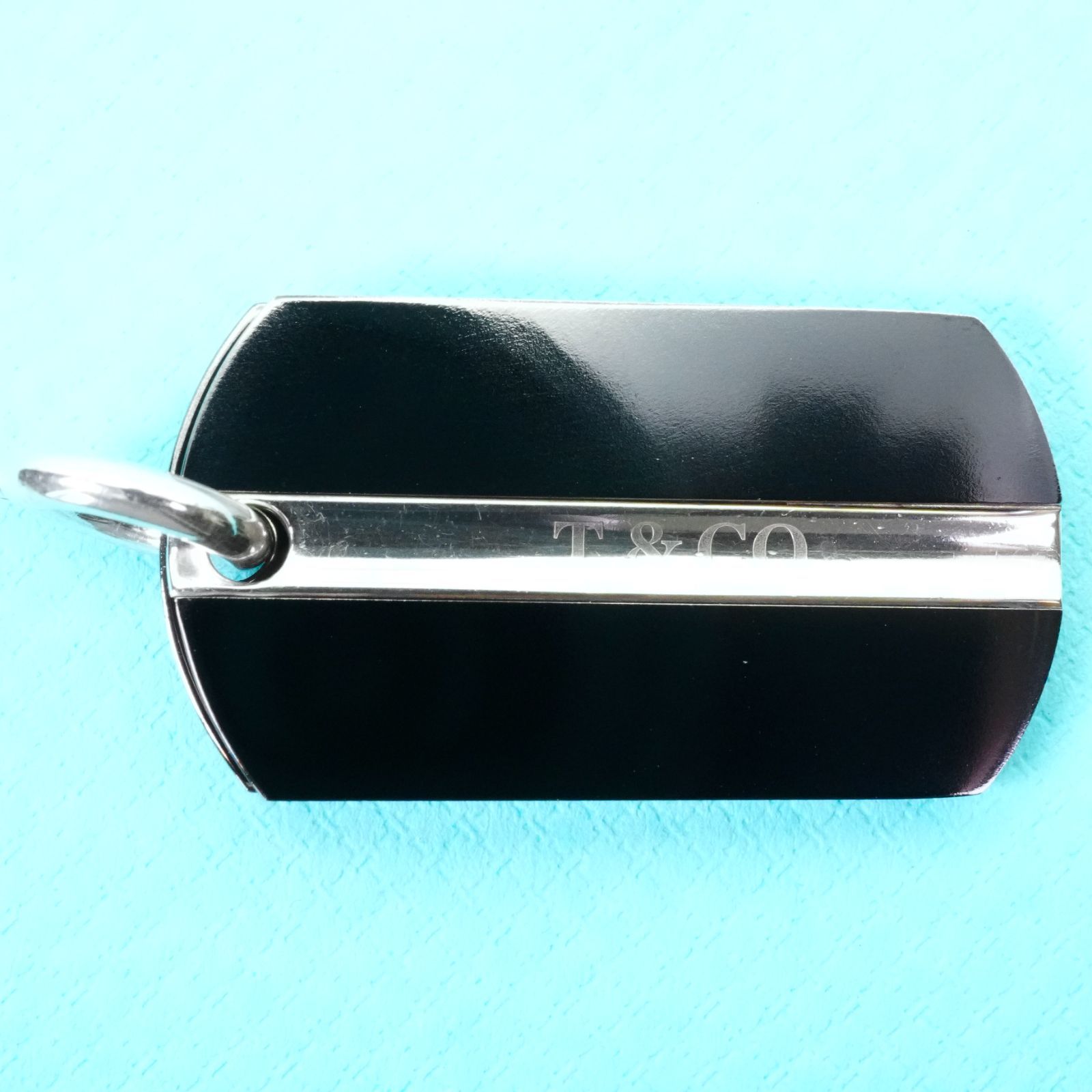 希少ティファニー ブラックチタン ドッグタグ ネックレストップ