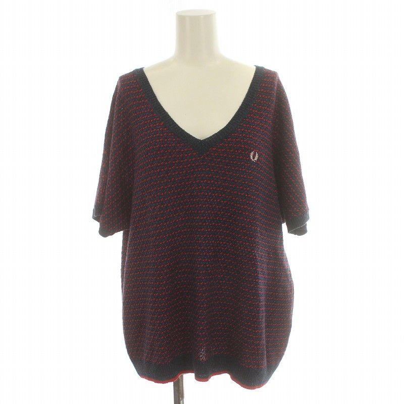 フレッドペリー FRED PERRY V NECK TEXTURED SWEATER ニット 半袖 V ...