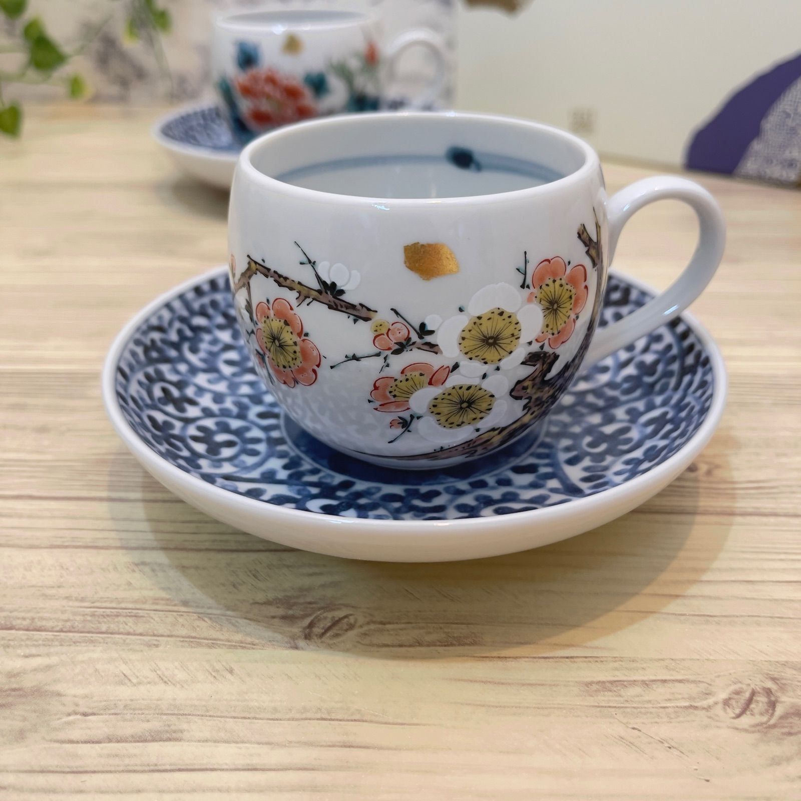 九谷焼！ ☆草花絵変り・コーヒー碗皿5客セット☆ K8-1023 新品 紅茶