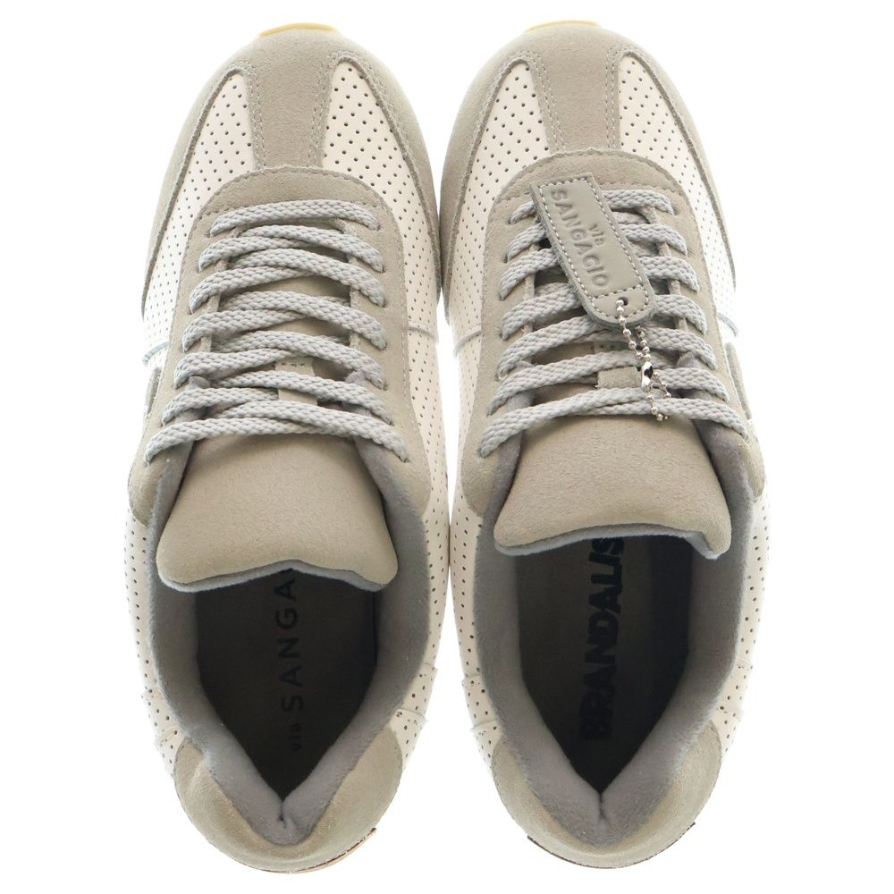 スウェード切り替え レザーローカットスニーカー