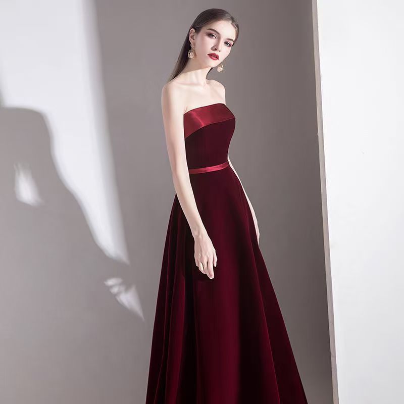 ドレスです ドレス 安い 演奏会 ドレス コンサート 結婚式 発表会 ロングドレス 披露宴 ウエディングドレス aライン ビスチェ 二次会 ステージ衣装 ワイン 黒