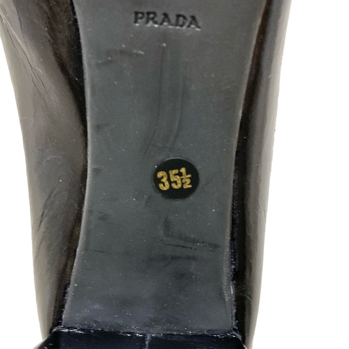 PRADA(プラダ) パンプス 35 1/2 レディース - 黒 リボン レザー PRADA(プラダ) パンプス 35 1/2 レディース - 黒 リボン レザー