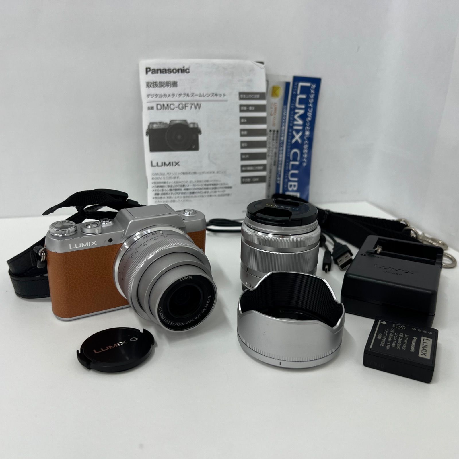 1-000011 Panasonic LUMIX DMC-GF7W ダブルレンズキット 12-32mm F3.5-5.6 35-100mm F4-5.6