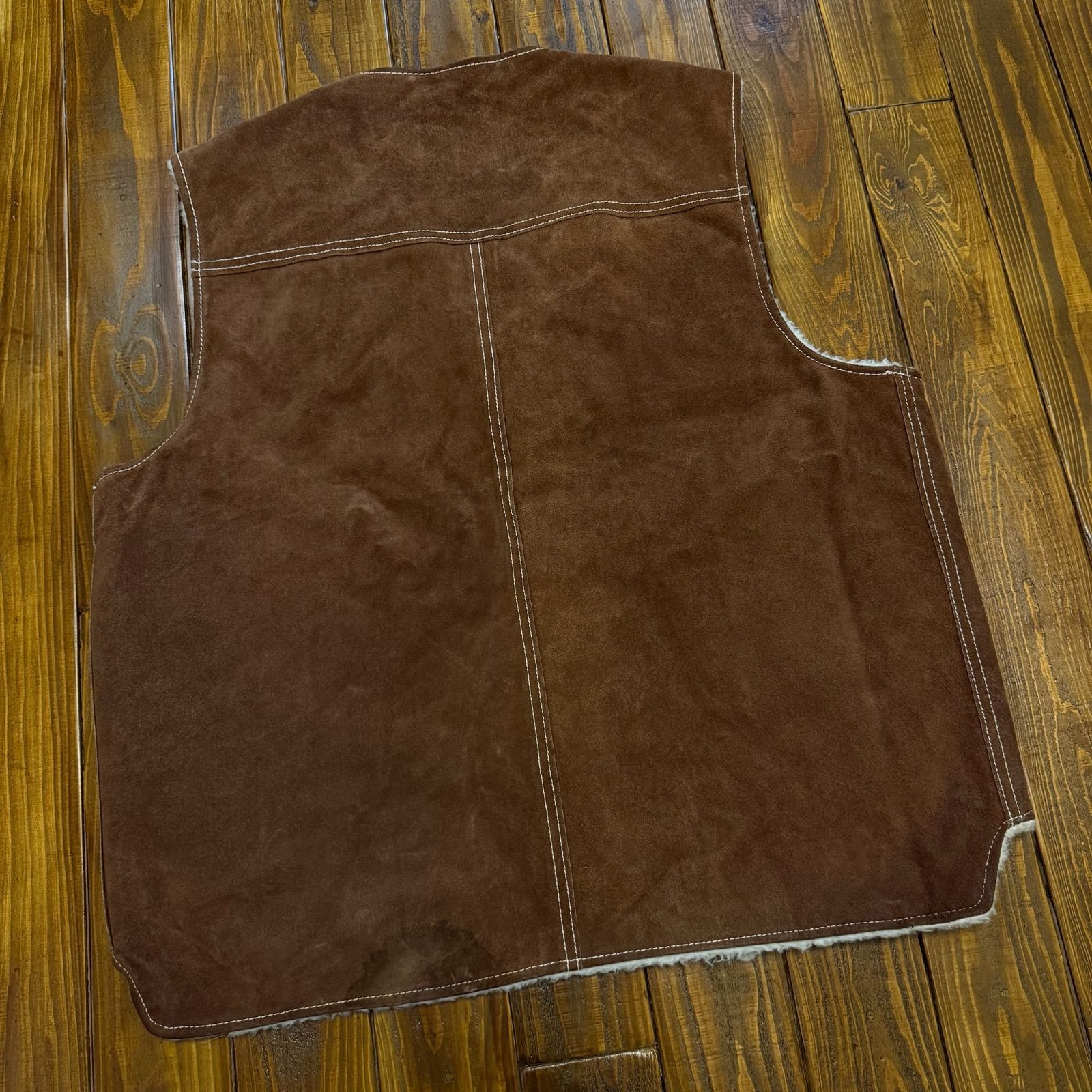 Sears シアーズ】スエードレザーベスト ボアライナー付き 2XLサイズ