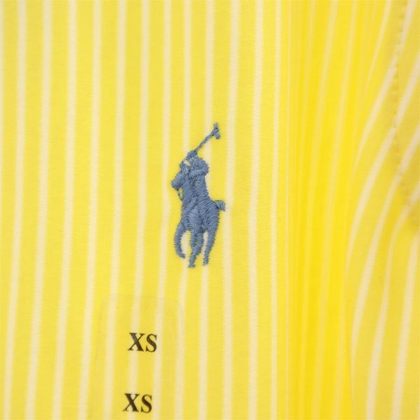 未使用 ポロラルフローレン ストライプ 長袖 シャツ XS イエロー POLO