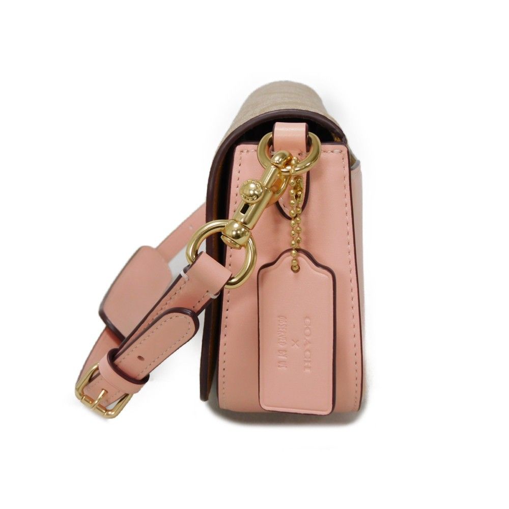 COACH コーチ アンドレア 現行 シグネチャー ロゴメタル ベージュ 