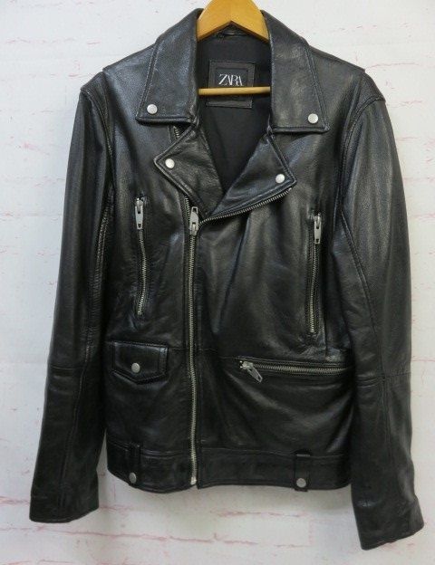 【中古】ZARA ｻﾞﾗ ﾚｻﾞｰｼﾞｬｹｯﾄ ﾀﾞﾌﾞﾙﾗｲﾀﾞｰｽ ﾌﾞﾗｯｸ M 991833571
