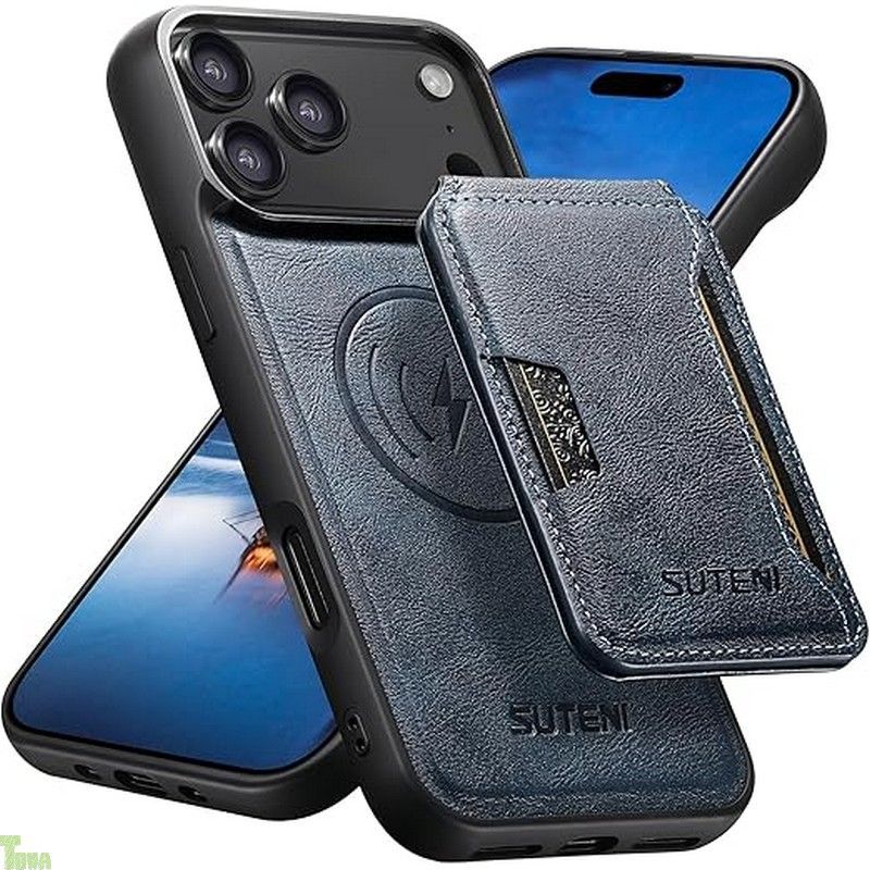 JCGOOD iPhone 17 Pro Max ケース MagSafe対応 ワイヤレス充電 背面カードケース付き 分離式 カード収納 スタンド機能 磁気吸着 取り外し可能 革 レザー スマホケース 耐衝撃保護 携帯ケース アイホン