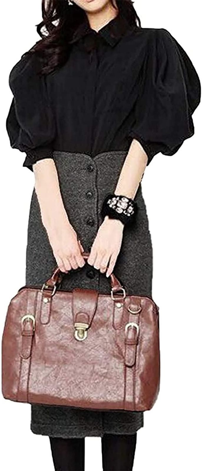 NEIMAN BY(ニーマンバイ) ハイウエスト ミディアム丈 スカート タイトスカート スリット ミディアムスカート レディース( ブラック,  2XL)