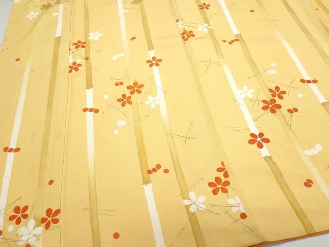 平和屋着物○極上 銀座 志ま亀 訪問着 竹に梅の柄 金彩 たとう紙付き  