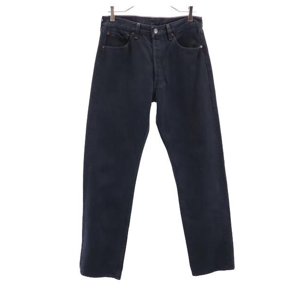 リーバイス 00s ブラック USA製 501 ストレート デニムパンツ W32 ブラック Levi's ボタンフライ ジーパン メンズ 【中古】  【230616】