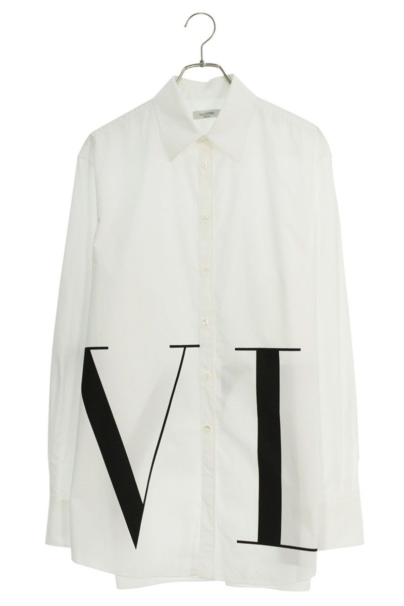 ヴァレンチノ RV3ABA95XKR VLTNロゴプリント長袖シャツ メンズ 37