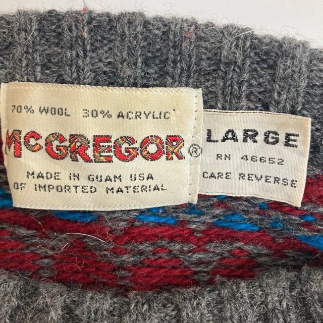【未使用品級】80s マクレガー ポップコーン ウールニット セーター L 未使用品級】80s マクレガー ポップコーン ウールニット セーター L