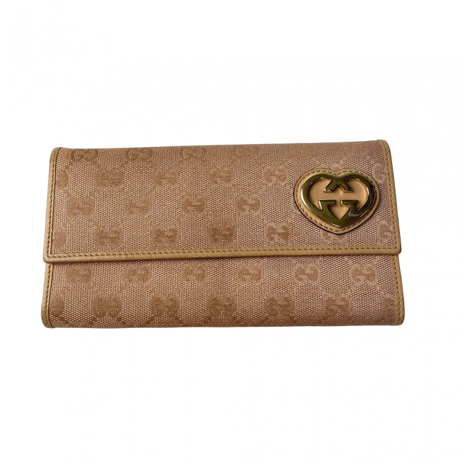 美品 グッチ GUCCI レディース GGキャンバス ハート 長財布 美品 グッチ GUCCI レディース GGキャンバス ハート 長財布