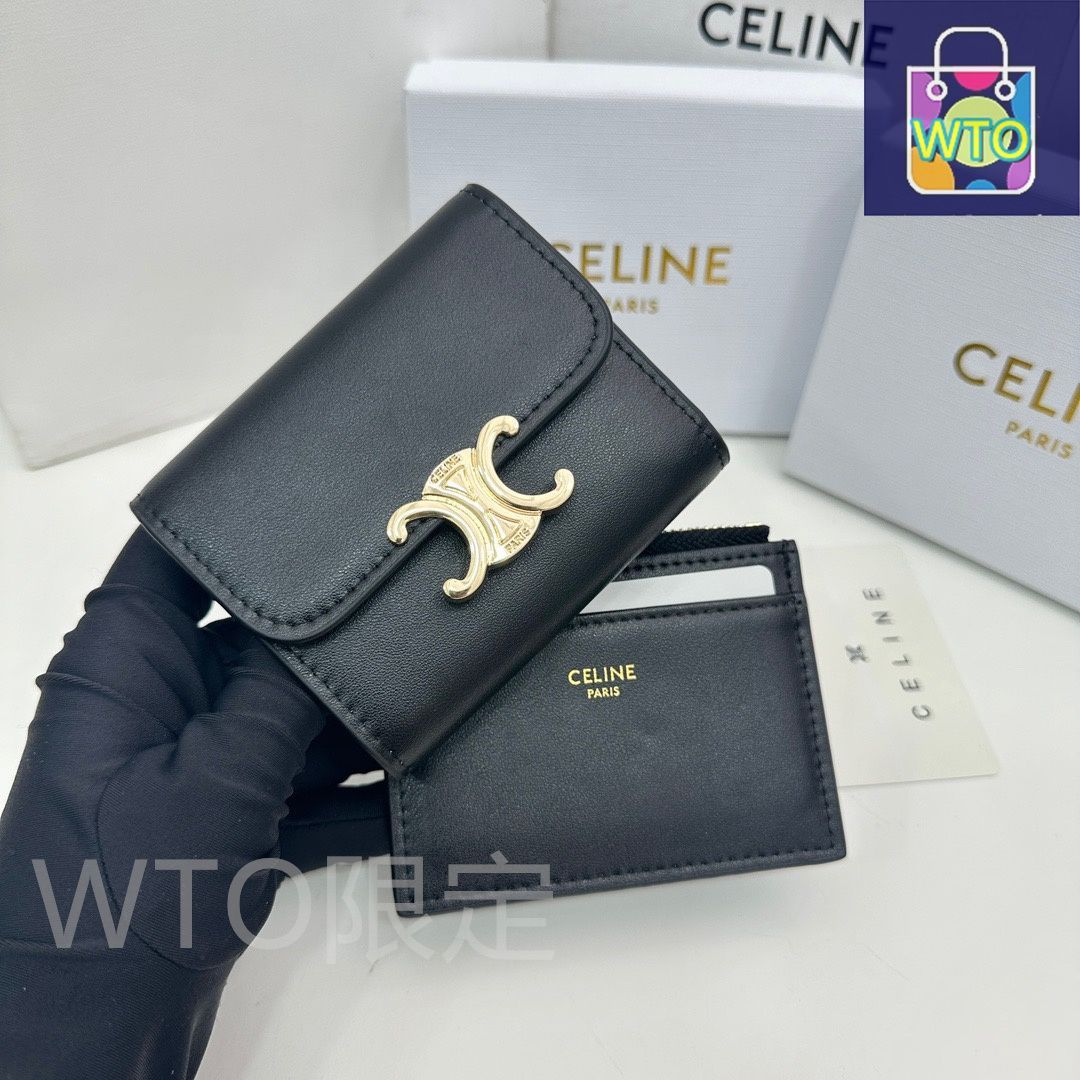 今日特価】Celine セリーヌ 凱旋門ショート財布セット 頭層牛皮