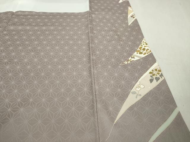 正絹 手刺繍 丸文 袷 付け下げ 烏羽色 トールサイズ極美品 正絹 手刺繍 丸文 袷 付け下げ 優しい烏羽色 トールサイズ極美品