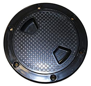 Seaflo BLACK 15cm Boat Round Non Slip Inspection Hatch with Detachable Cover