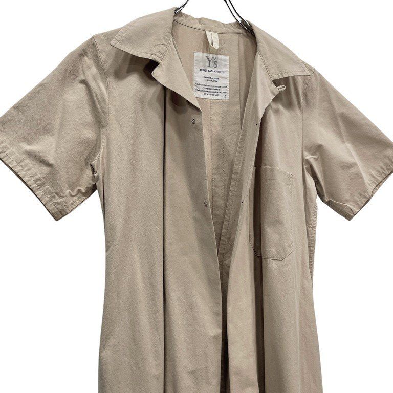 Y's オープンカラープルオーバーコットンロングシャツワンピース 半袖