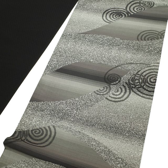 上質！中古 袋帯 9990円均一◆みやがわ rc144.西陣 金銀 ラメ糸 緑 水色 紫 ピンク 白 桜 ライン 仕立て上がり 上質！中古 袋帯 9990円均一◇みやがわ rc144.西陣 金銀 ラメ糸 緑