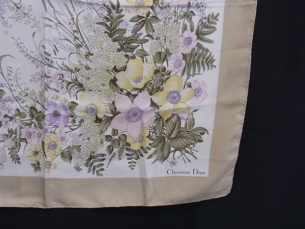 ChristianDior クリスチャンディオール シルク100% 花柄 大判