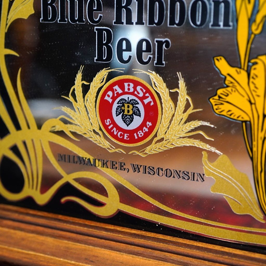 ☆1点限り☆ Pabst Blue Ribbon パブストブルーリボン パブミラー 鏡