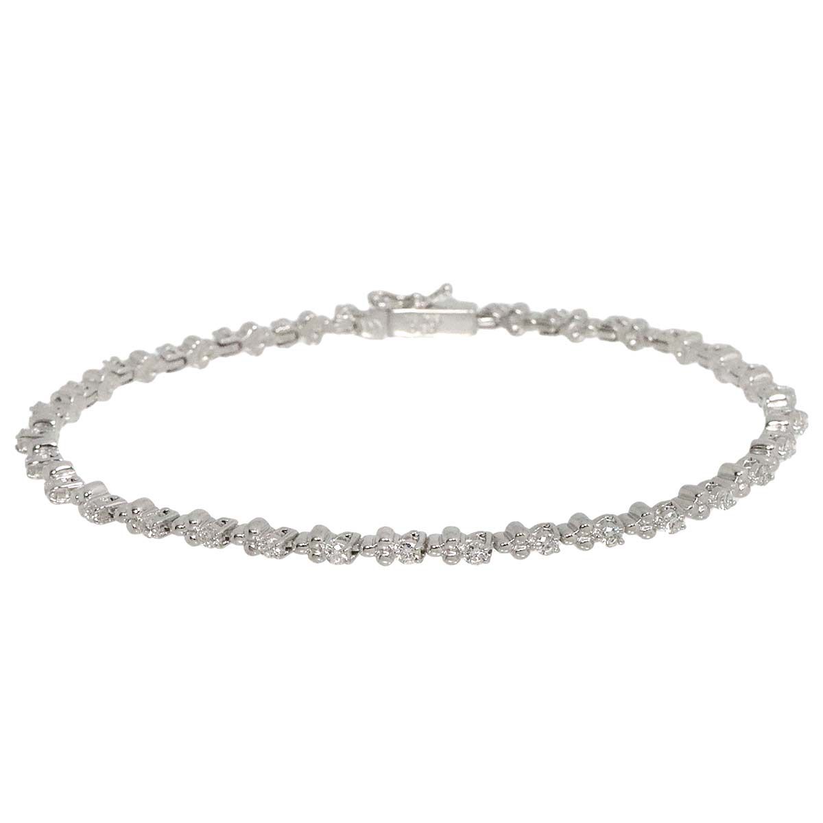タサキ TASAKI ダイヤ 0.90ct ブレスレット 17.5cm K18 WG