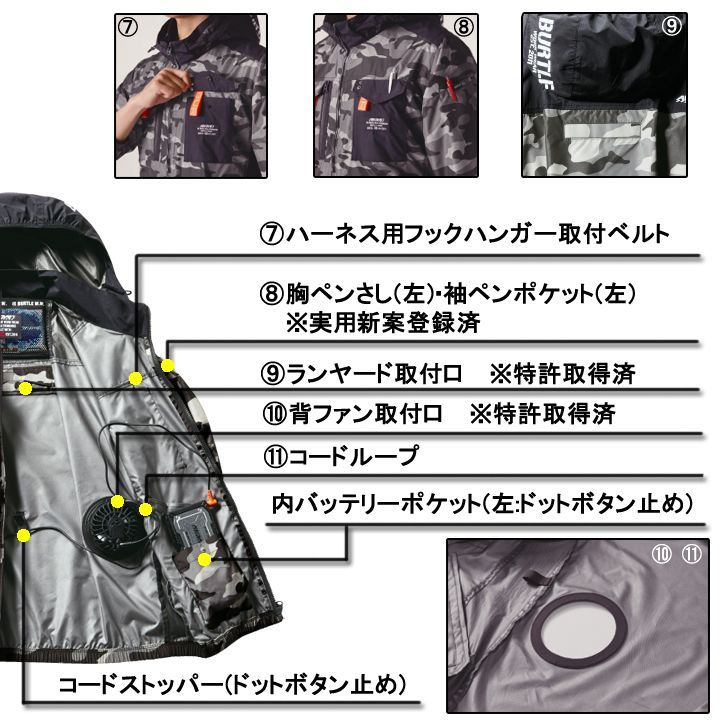 履き心地◎ 半袖ブルゾンセット 色35 空調服 バートル【AC360 黒 371