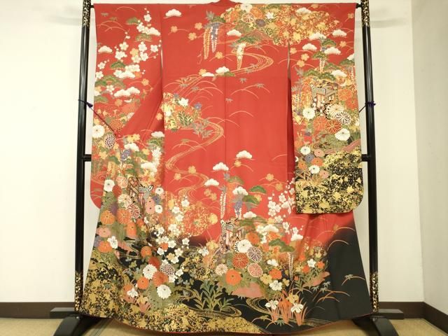 着物 訪問着 松竹梅文 暈し染め 金彩 正絹 【公式通販】