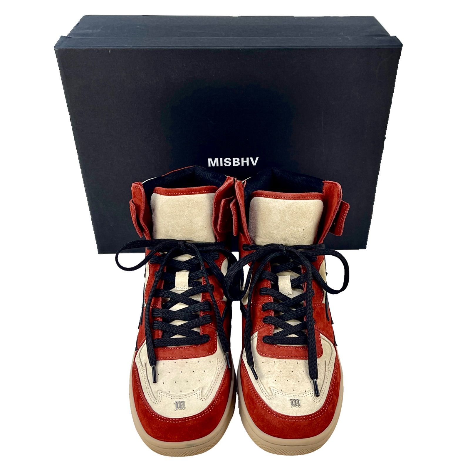 MISBHV ミスビヘイブ トライバル レザー装飾 白赤黒 AJ1 シカゴ セピア 