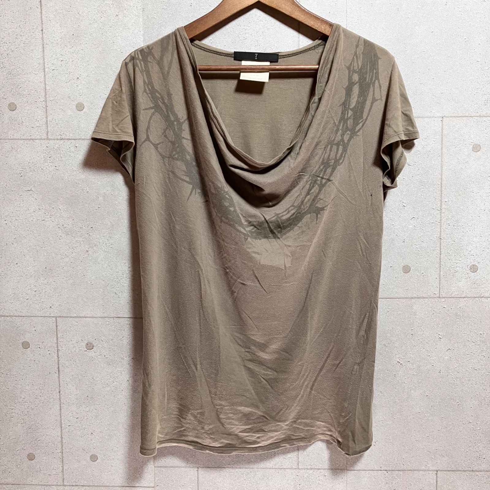 JULIUSユリウス ドレープカットソー Tシャツ ユリウス7 ma 黒 チャコール