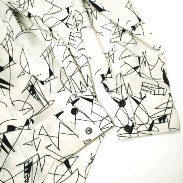 6 ROKU BEAUTY＆YOUTH ロク ビューティーアンドユース 日本製 LINE PRINT SHIRT オリジナルプリントシャツ 8611-299-0080 オフホワイト 6 ROKU BEAUTY&YOUTH UNITED ARROWS ロク ビューティーアンド