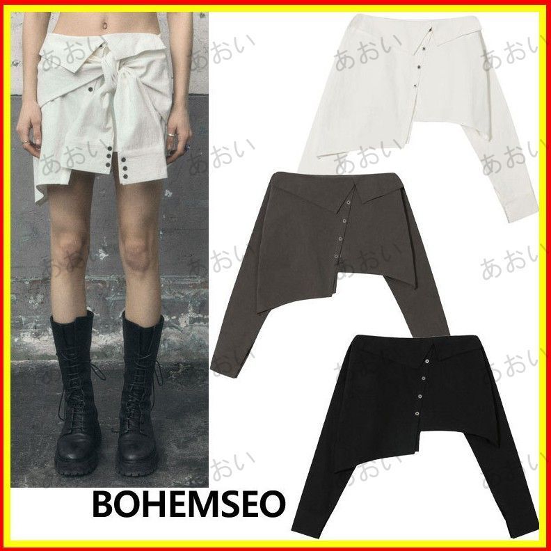 BOHEMSEO ●bohemian seoul● 24SS UNBALANCED SHIRT SKIRT 3COLOURS