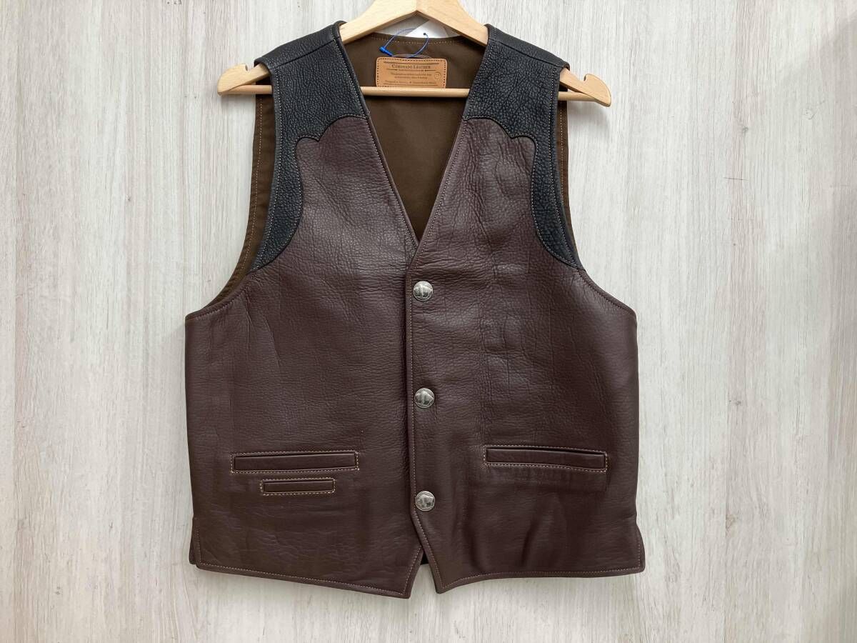 ブラウン CORONADO LEATHER カウボーイベスト ベスト サイズ38