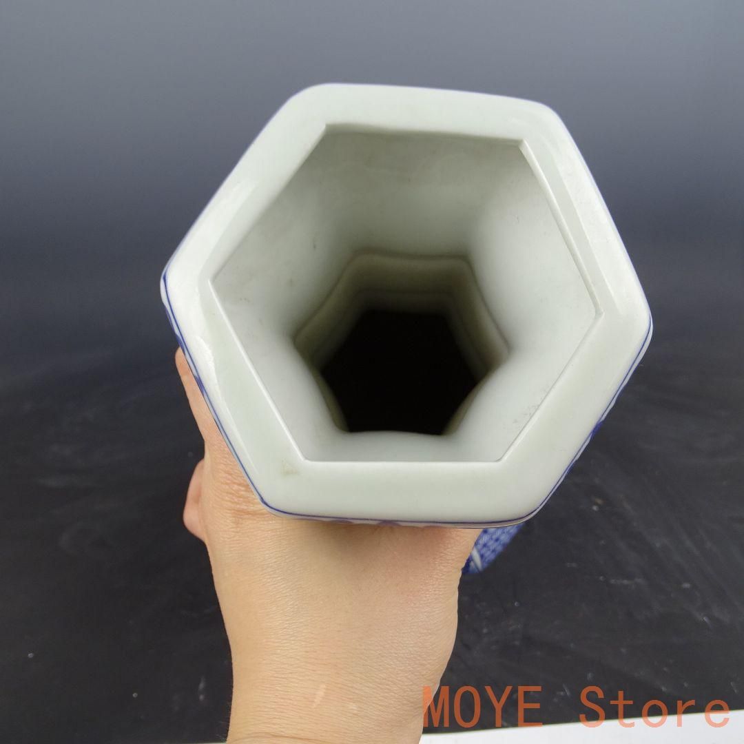 大清乾隆青花麒麟紋八方瓶 景徳鎮 陶磁器 装飾品 現代工芸品