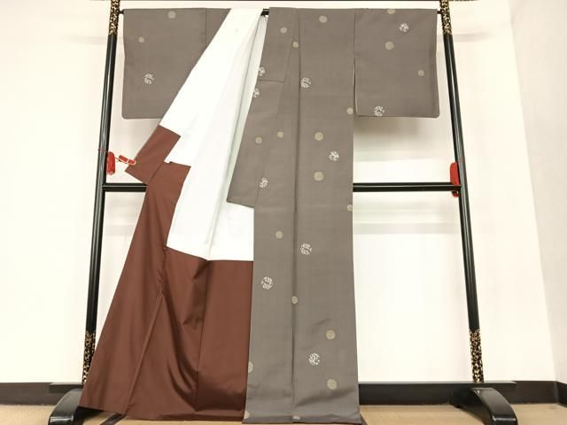 平和屋着物●印傳　小紋　紬地　花丸文　正絹　逸品　AAAU8002zg 平和屋着物○印傳 小紋 紬地 花丸文 正絹 逸品 AAAU8002zg - メルカリ