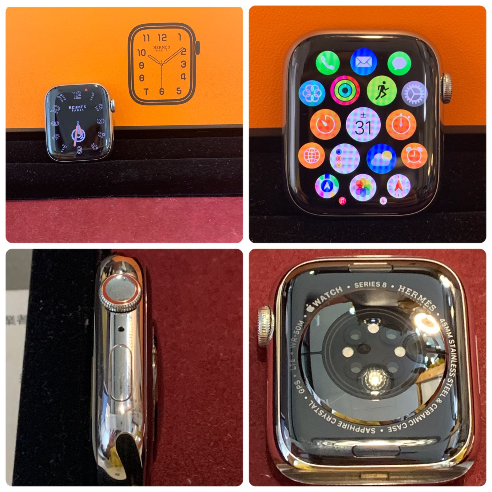 極美品】Apple Watch HERMES S8 45mm シルバー 766