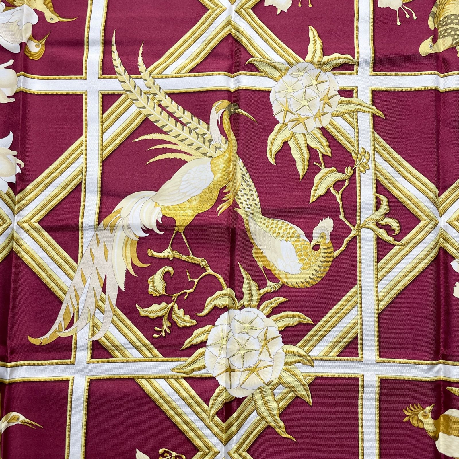 2410-83｜美品｜エルメス カレ90 スカーフ Caraibes カリブ鳥 - メルカリ